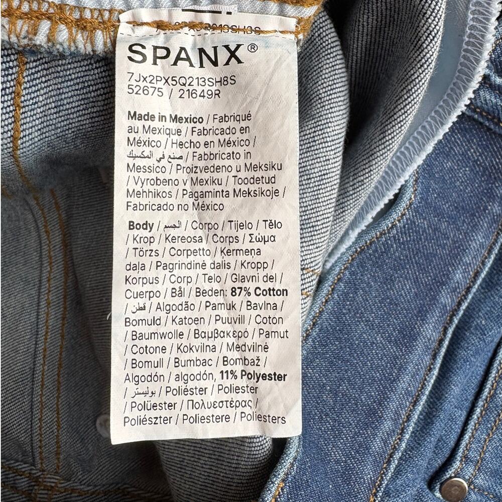 Spanx Wide Leg Cropped High Waist Pull On Jeans - Medium Wash size XL - Picture 5 of 8